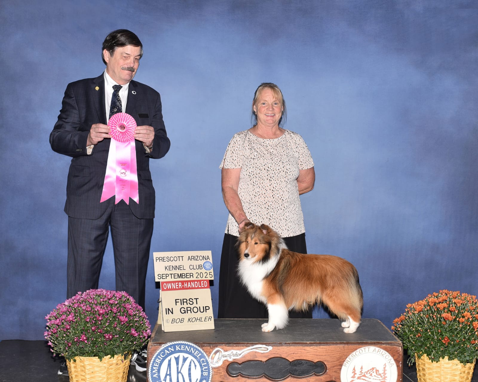 Atlas at his 2nd set of dog shows in Prescott, AZ Sept. 2025. Atlas won his class, Winner's Dog, Best of Winner's then Owner Handel . I am so proud of this lovely boy, Can not wait to see what the feature holds for us..